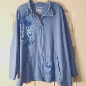 💙 Just My Size butterflies logo jacket. Size 3X